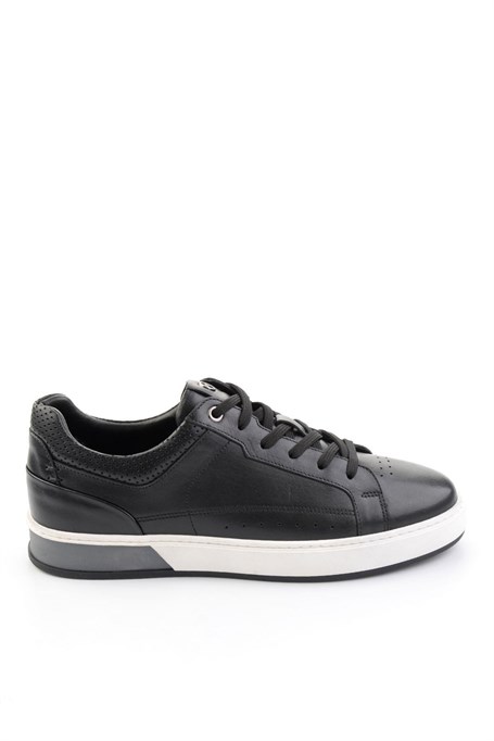 Siyah Hakiki Deri Erkek Sneaker E01398008743