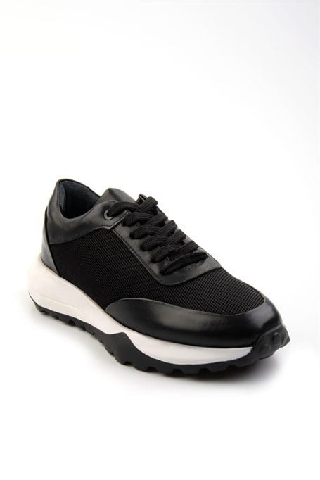 Siyah Hakiki Deri Erkek Sneaker E01401082904