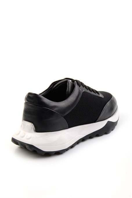 Siyah Hakiki Deri Erkek Sneaker E01401082904