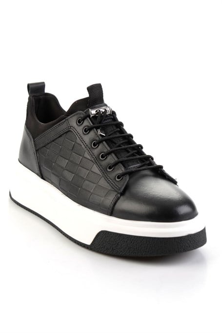 Siyah Hakiki Deri Erkek Sneaker E01401021343