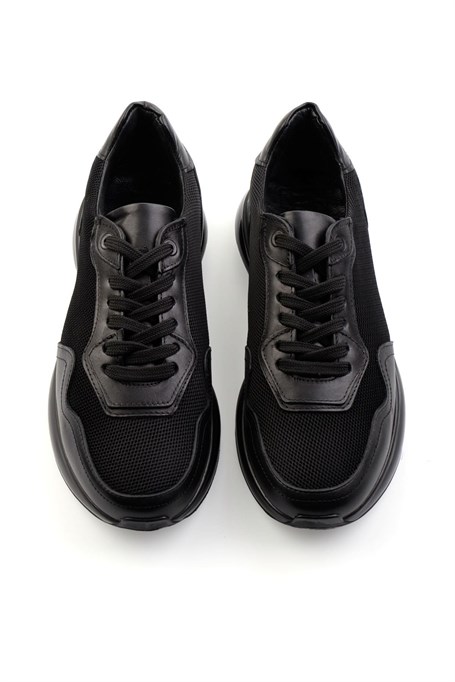Siyah Hakiki Deri Erkek Sneaker E01401083004