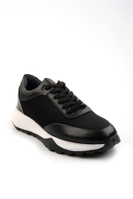 Siyah Hakiki Deri Erkek Sneaker E01401082904