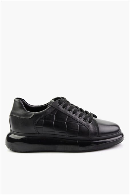 Siyah Hakiki Deri Erkek Sneaker E01401099841