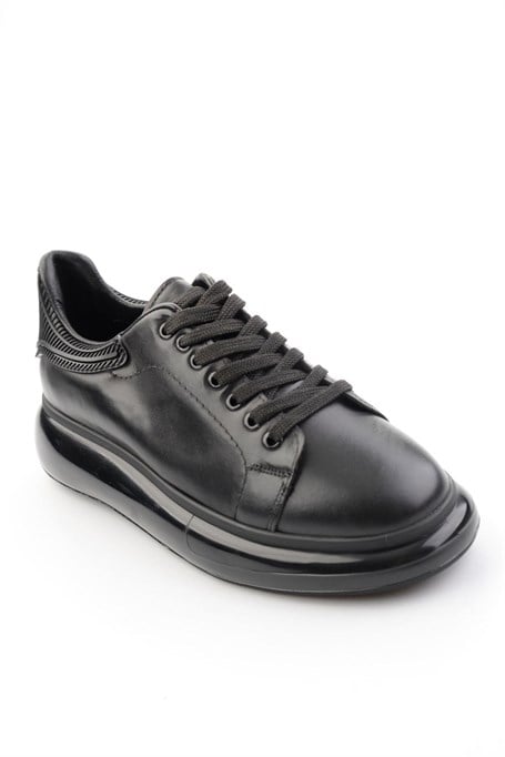 Siyah Hakiki Deri Erkek Sneaker E01401099941