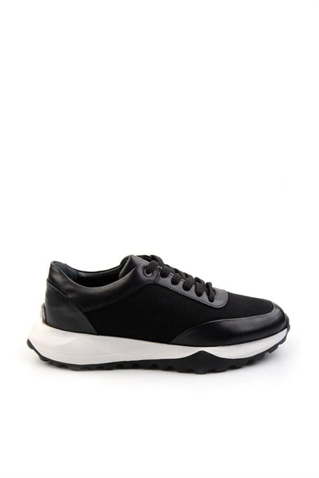 Siyah Hakiki Deri Erkek Sneaker E01401082904