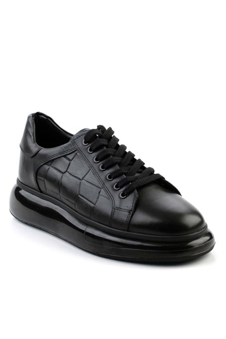Siyah Hakiki Deri Erkek Sneaker E01401099841