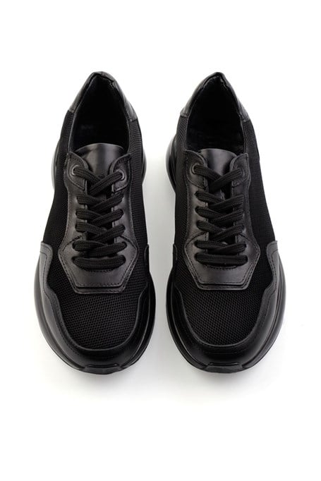 Siyah Hakiki Deri Erkek Sneaker E01401083004