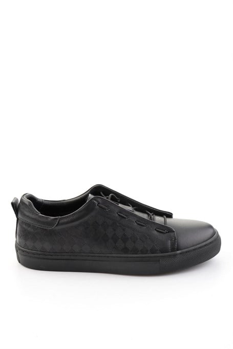 Siyah Hakiki Deri Erkek Sneaker E01535125703