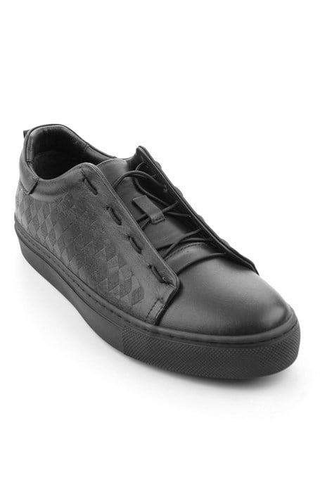 Siyah Hakiki Deri Erkek Sneaker E01535125703