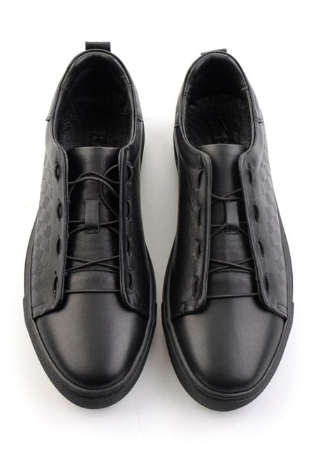 Siyah Hakiki Deri Erkek Sneaker E01535125703