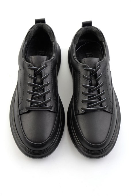 Siyah Hakiki Deri Erkek Sneaker E01535415003