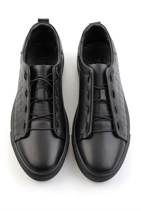 Siyah Hakiki Deri Erkek Sneaker E01535125703
