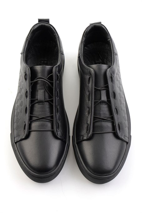 Siyah Hakiki Deri Erkek Sneaker E01535125703