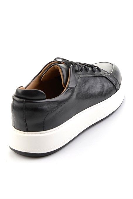 Siyah Hakiki Deri Erkek Sneaker E01549290503