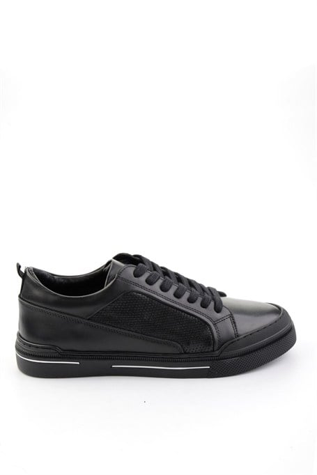 Siyah Hakiki Deri Erkek Sneaker E01549000303
