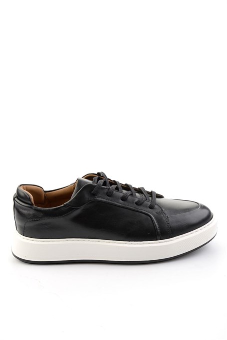 Siyah Hakiki Deri Erkek Sneaker E01549290503