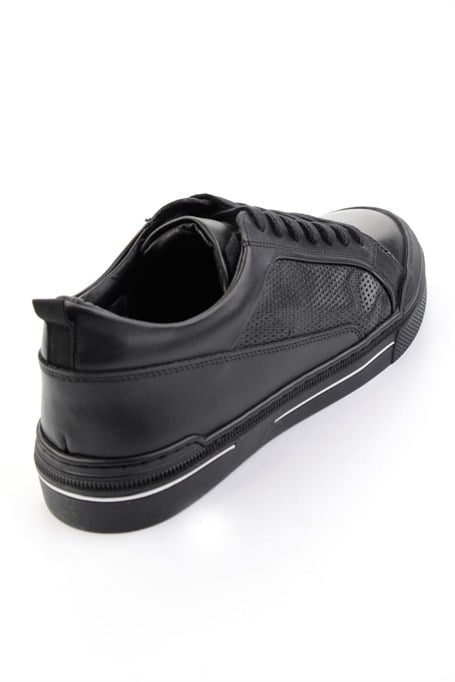 Siyah Hakiki Deri Erkek Sneaker E01549000303