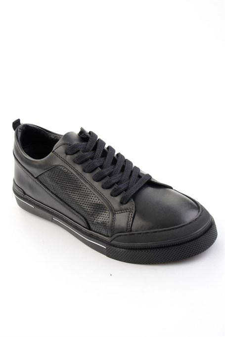 Siyah Hakiki Deri Erkek Sneaker E01549000303