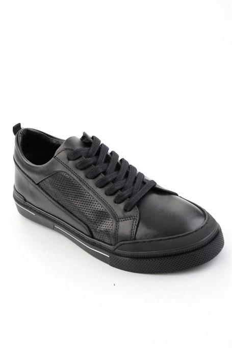 Siyah Hakiki Deri Erkek Sneaker E01549000303