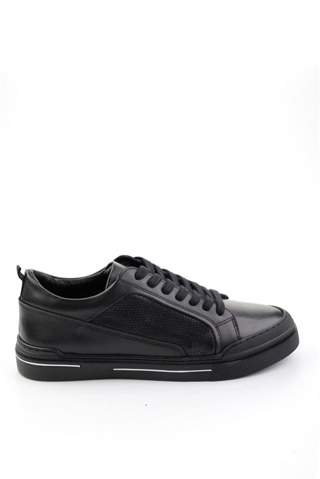 Siyah Hakiki Deri Erkek Sneaker E01549000303