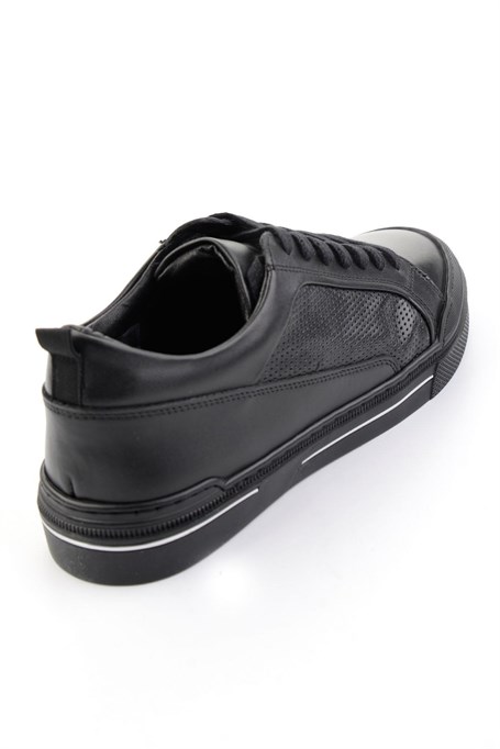 Siyah Hakiki Deri Erkek Sneaker E01549000303