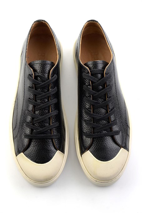 Siyah Hakiki Deri Erkek Sneaker E01549003440