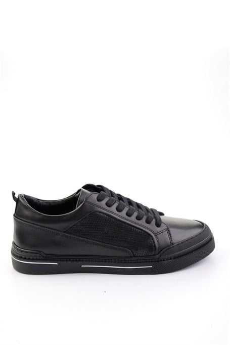 Siyah Hakiki Deri Erkek Sneaker E01549000303