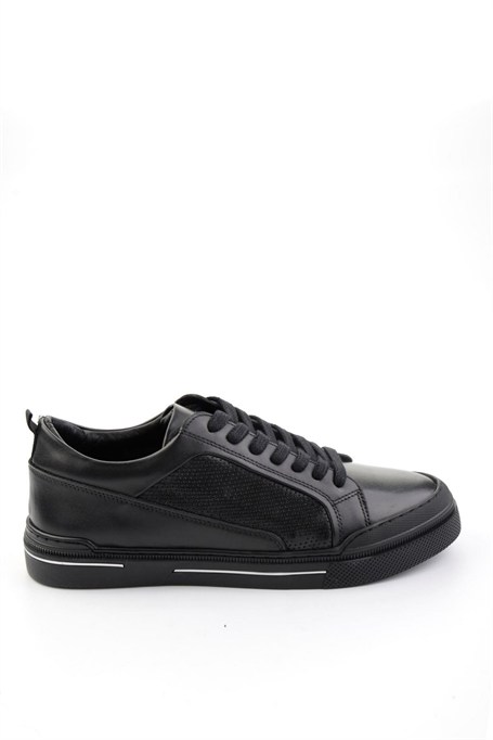 Siyah Hakiki Deri Erkek Sneaker E01549000303
