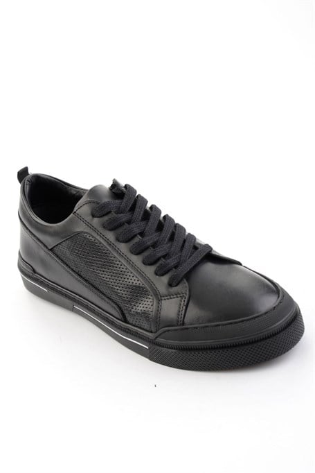 Siyah Hakiki Deri Erkek Sneaker E01549000303