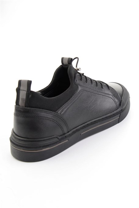 Siyah Hakiki Deri Erkek Sneaker E01585504143