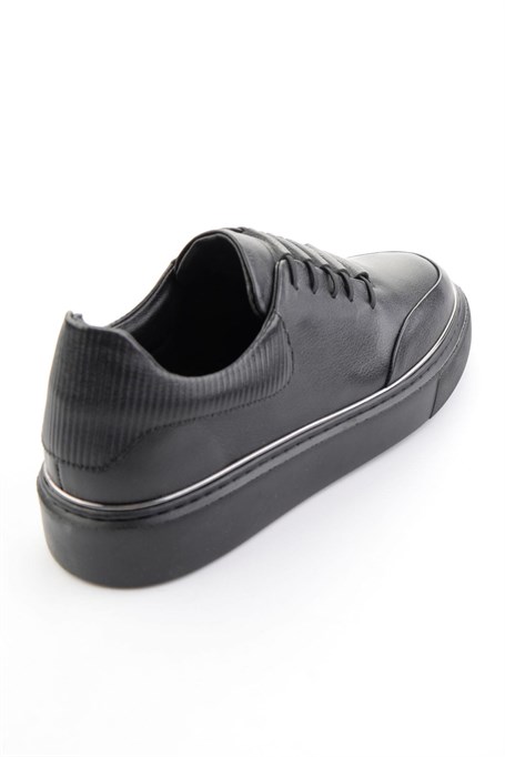 Siyah Hakiki Deri Erkek Sneaker E01585127543