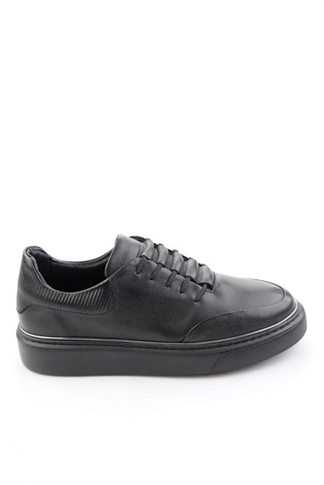 Siyah Hakiki Deri Erkek Sneaker E01585127543