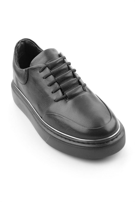 Siyah Hakiki Deri Erkek Sneaker E01585127543