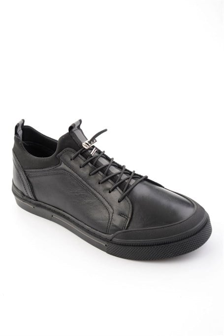 Siyah Hakiki Deri Erkek Sneaker E01585504143