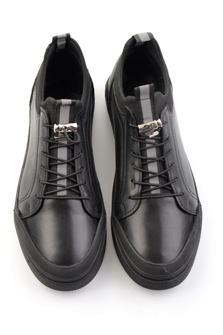 Siyah Hakiki Deri Erkek Sneaker E01585504143