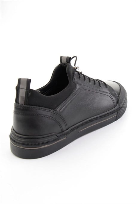 Siyah Hakiki Deri Erkek Sneaker E01585504143