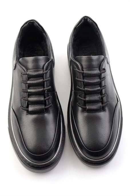 Siyah Hakiki Deri Erkek Sneaker E01585127543