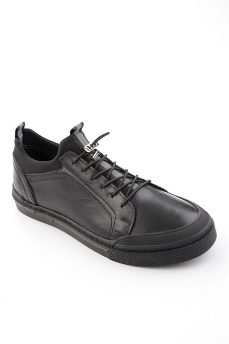 Siyah Hakiki Deri Erkek Sneaker E01585504143