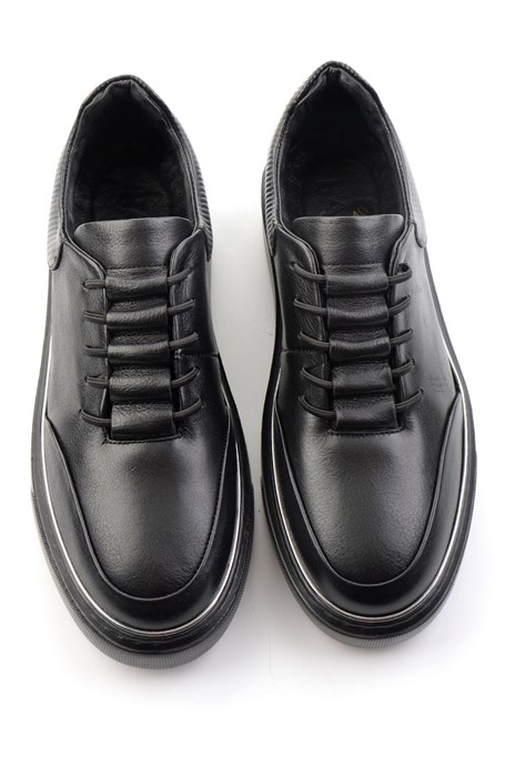 Siyah Hakiki Deri Erkek Sneaker E01585127543
