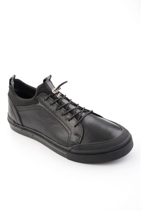 Siyah Hakiki Deri Erkek Sneaker E01585504143