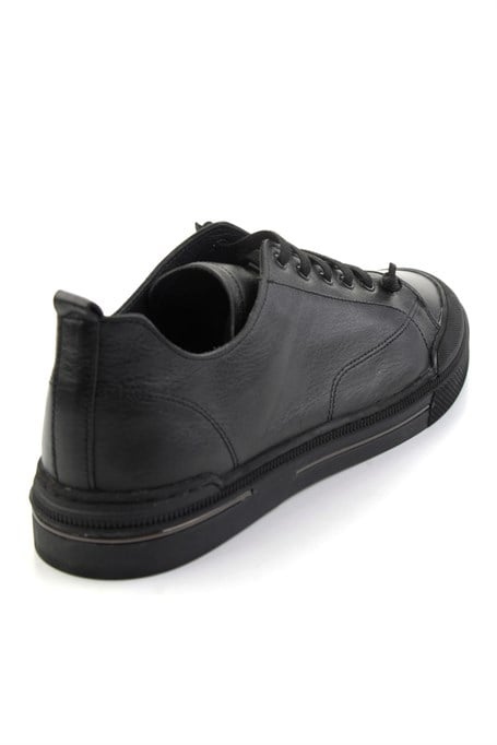 Siyah Hakiki Deri Erkek Sneaker E01585773443