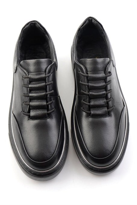 Siyah Hakiki Deri Erkek Sneaker E01585127543