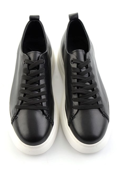 Siyah Hakiki Deri Erkek Sneaker E01593202503