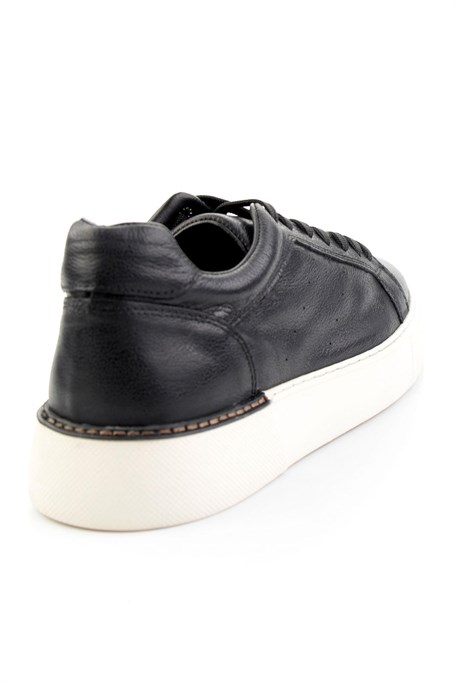 Siyah Hakiki Deri Erkek Sneaker E01593003603