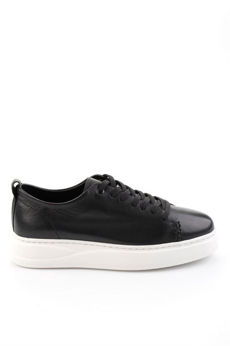 Siyah Hakiki Deri Erkek Sneaker E01593202503