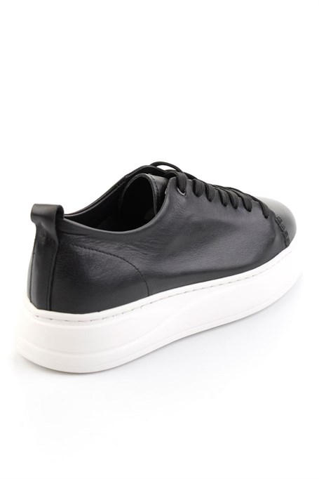 Siyah Hakiki Deri Erkek Sneaker E01593202503