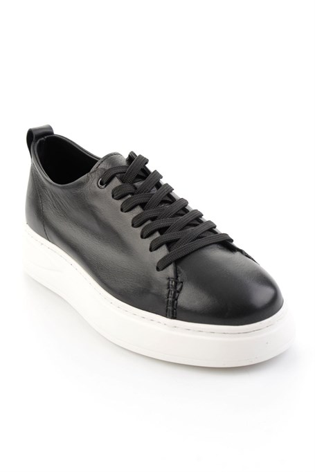 Siyah Hakiki Deri Erkek Sneaker E01593202503