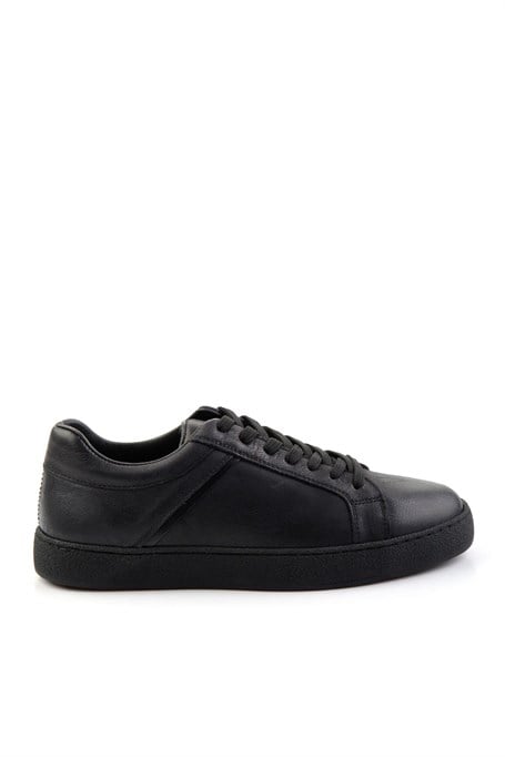 Siyah Hakiki Deri Erkek Sneaker E01593002703