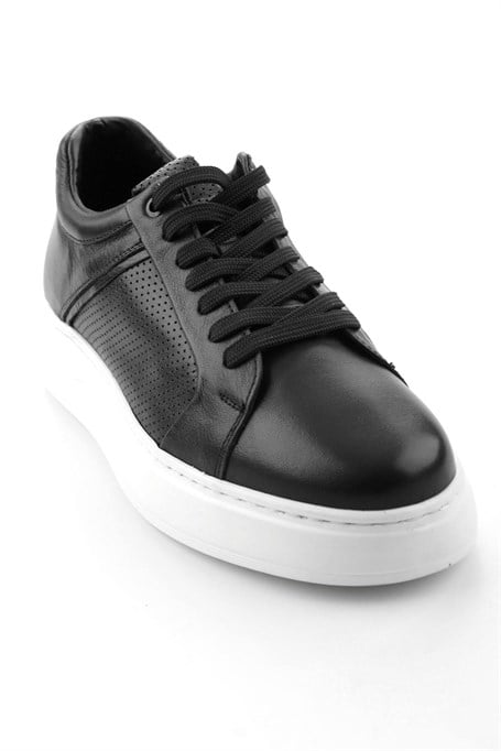 Siyah Hakiki Deri Erkek Sneaker E01593027203