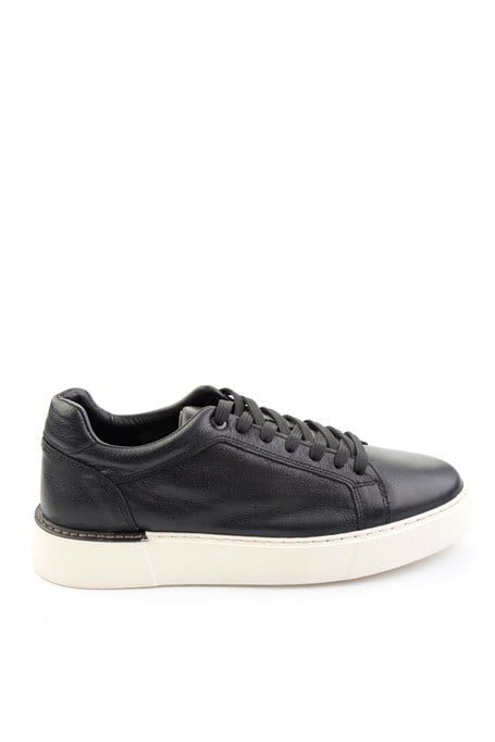 Siyah Hakiki Deri Erkek Sneaker E01593003603